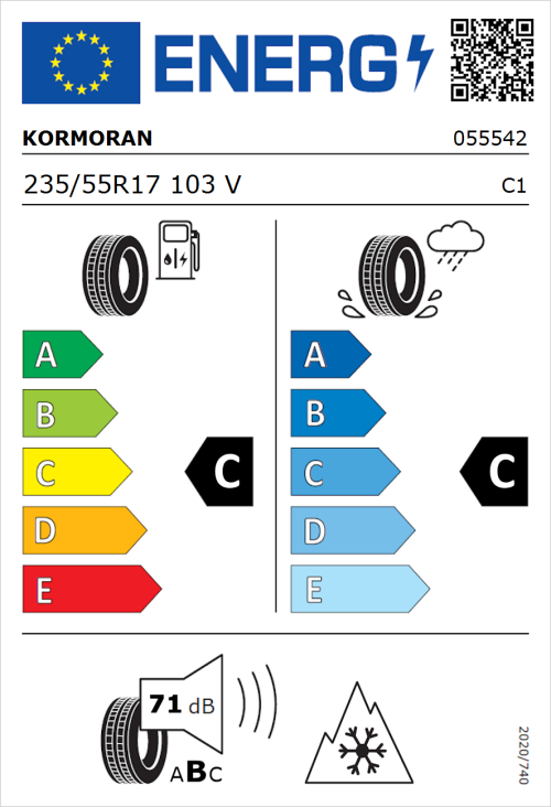 Tyre Label for Kormoran SUV Summer 235/55R17 103V